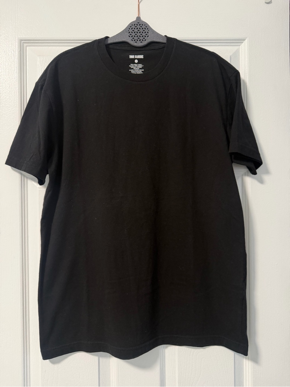 True Classic Black Short Sleeve Crewneck T-Shirt Large